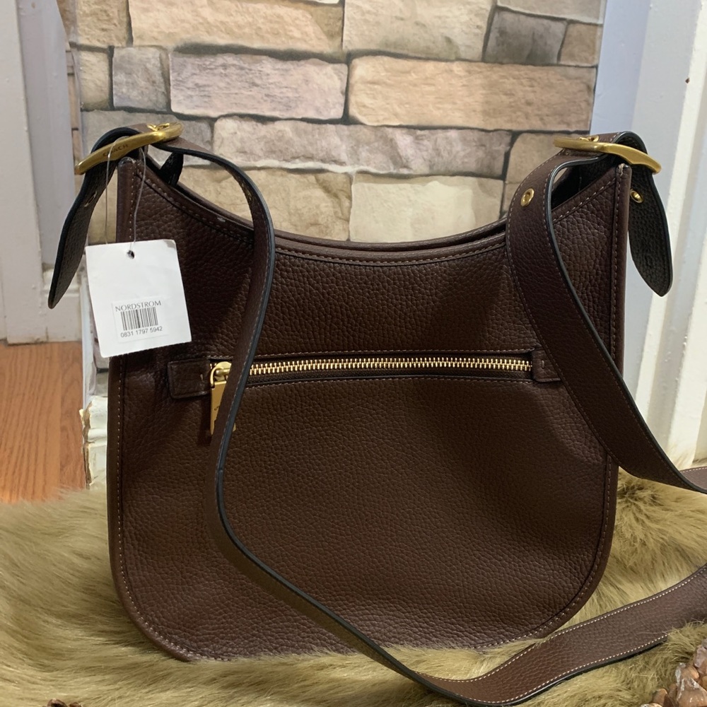 🔥SOLD🔥COACH pebbled leather saddle zip top Crosby - Picture 6 of 16